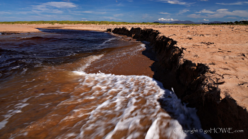 Beach and river at Dugort on Achill Island, County Mayo, Ireland