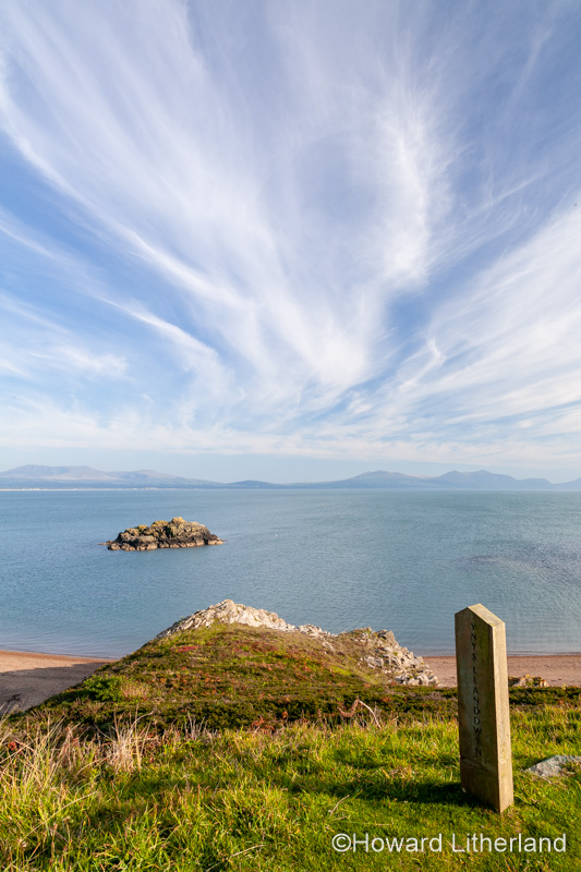 Signpost at Llanddwyn Island, Newborough Beach, Anglesey, North Wales