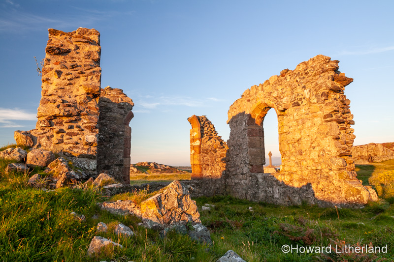 Ruins of Llanddwyn Church on Llanddwyn Island, Anglesey, North Wales