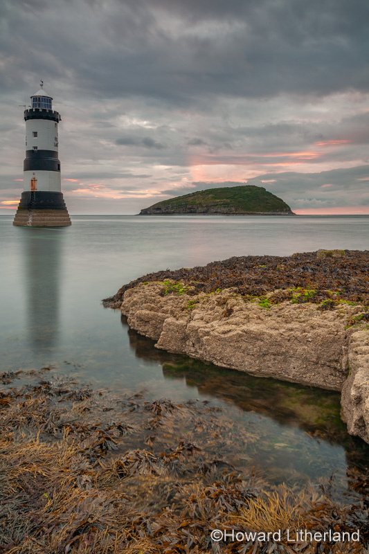 Penmon Point lighthouse at dawn, Anglesey, North Wales