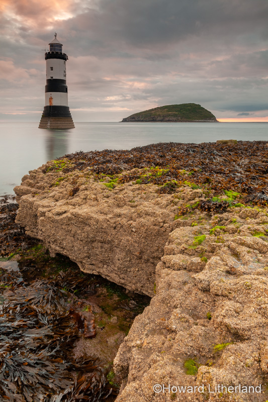 Penmon Point lighthouse at dawn, Anglesey, North Wales