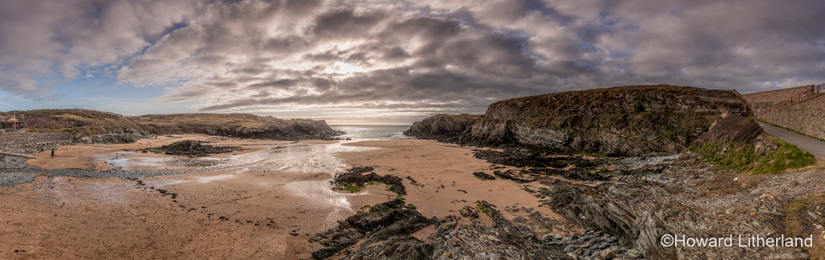 Panoramic view of Porth Dafarch beach, Anglesey, North Wales