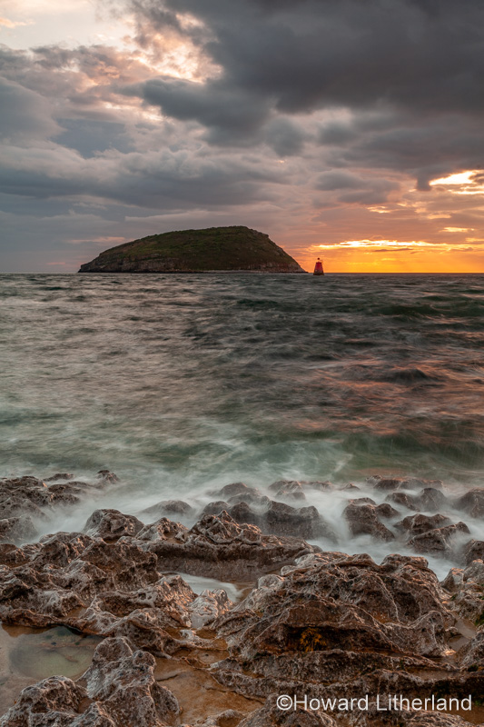 Puffin Island under stormy skies, Anglesey, North Wales