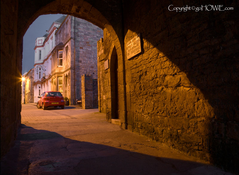 Arch at night, Caernarfon, North Wales