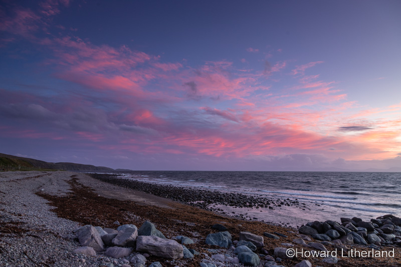 Colourful clouds at dusk over the atlantic coast of Scotland