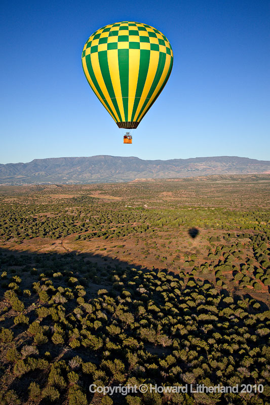 Balloon over desert, Arizona