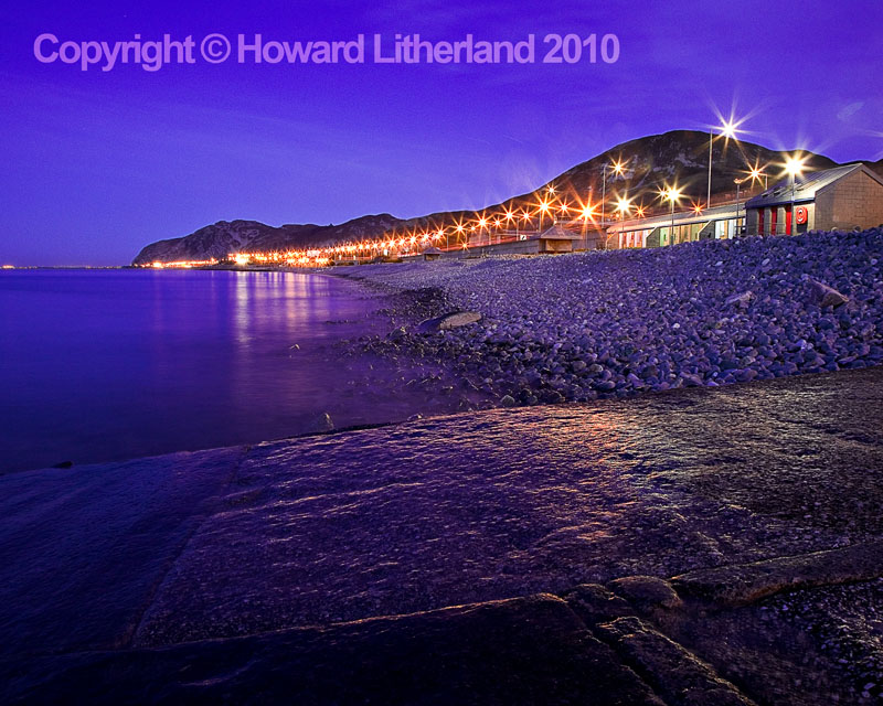 Beach and streetlights, Penmaenmawr, North Wales