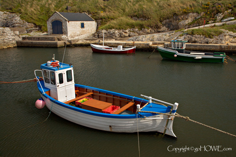 Fishing boat at Ballintoy Harbour, County Antrim, Northern Ireland