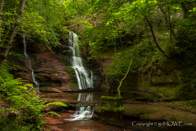 Waterfall along the Nedd Fechan river in the Brecon Beacons National Park, Wales