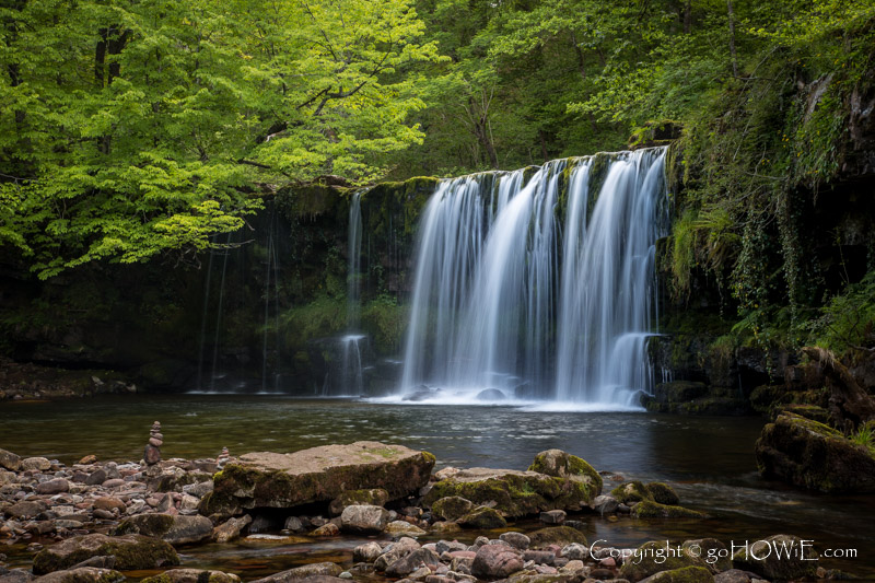 Waterfall along the Nedd Fechan river in the Brecon Beacons National Park, Wales