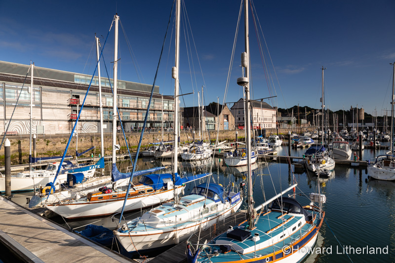 Yachts moored in Victoria Dock, Caernarfon on the North Wales coast