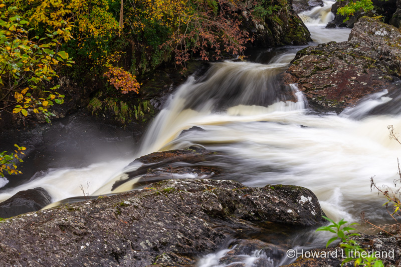 Waterfall on the Afon Llugwy river at Capel Curig, Snowdonia, North Wales