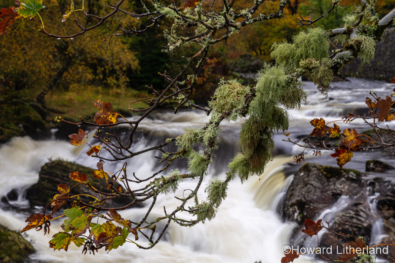 Waterfall on the Afon Llugwy river at Capel Curig, Snowdonia, North Wales