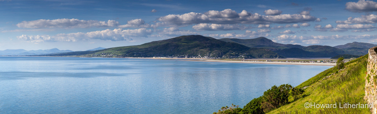 Panoramic view over Barmouth and Cardigan Bay on the welsh coast