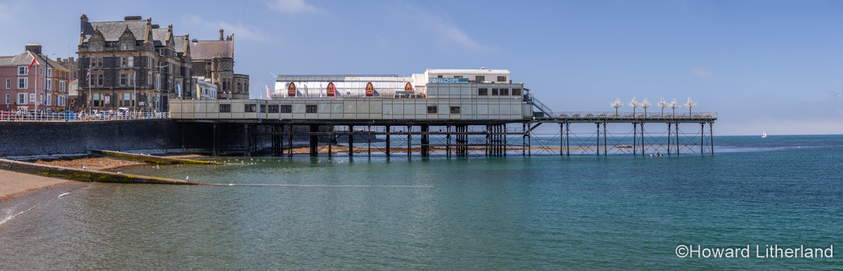 Panoramic view of Aberystwyth pier, Ceredigion, Wales