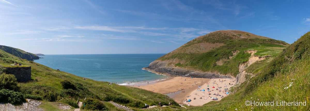 Panoramic view over Mwnt beach in Ceredigion on the welsh coast