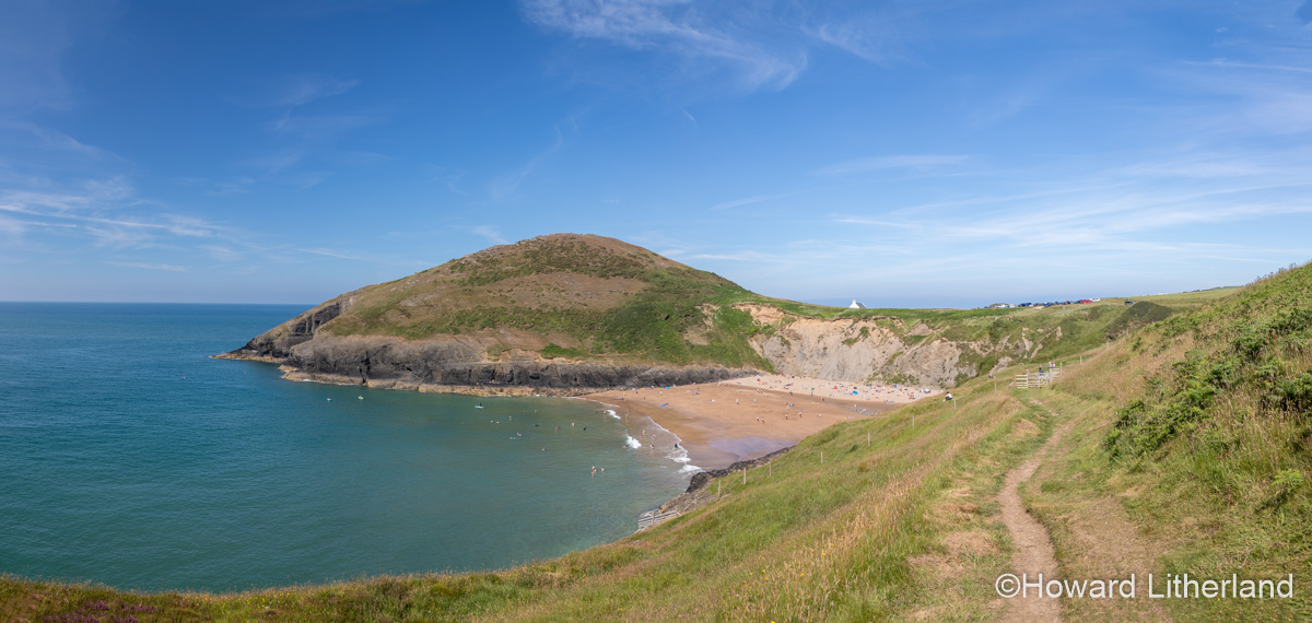 Panoramic view over Mwnt beach in Ceredigion on the welsh coast