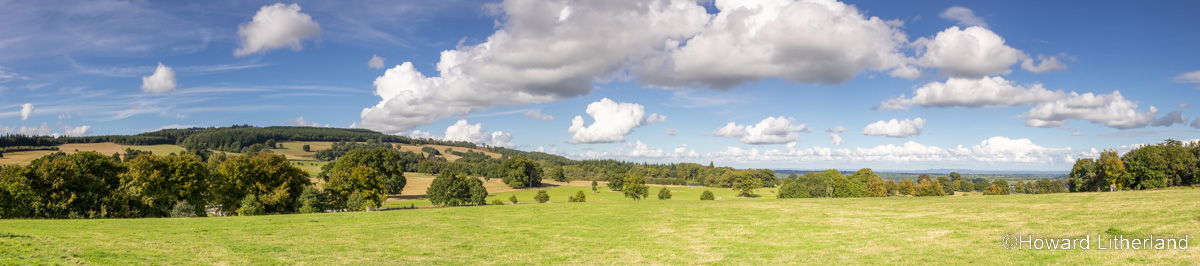 Panoramic view of welsh countryside at Chirk, Wrexham