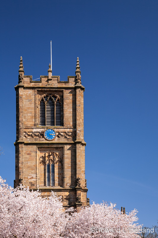 Saint Marys parish church Mold with spring blossom