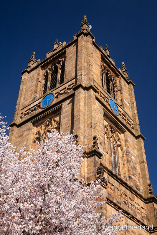 Saint Marys parish church Mold with spring blossom