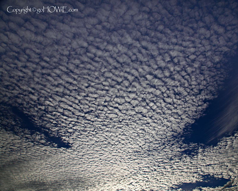 Altocumulus clouds in a fan pattern