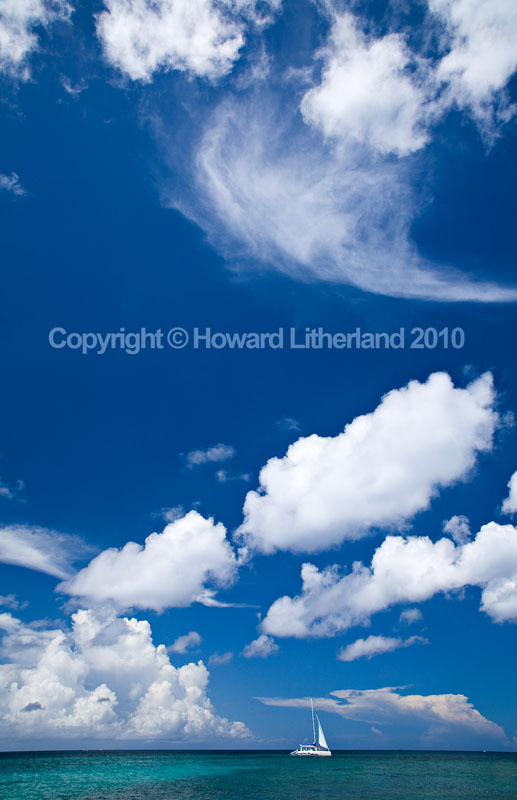 Cumulus clouds over the sea, St Martin, Carribean