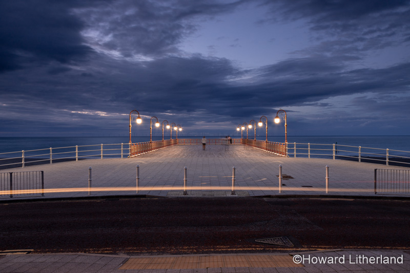New Colwyn Bay pier at night, North Wales coast