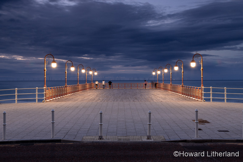 New Colwyn Bay pier at night, North Wales coast