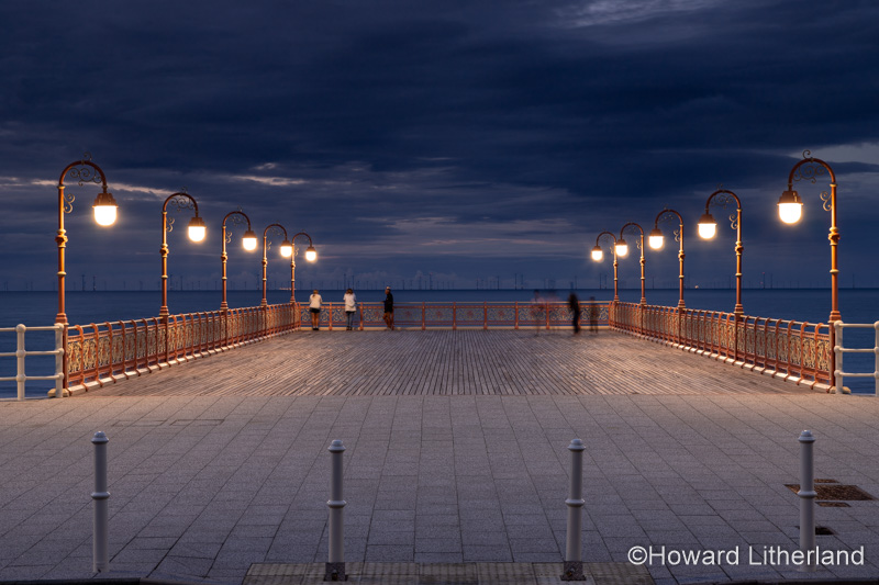 New Colwyn Bay pier at night, North Wales coast