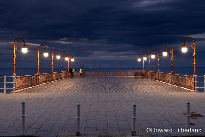 New Colwyn Bay pier at night, North Wales coast