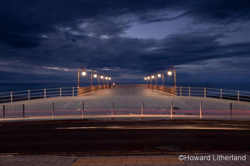 New Colwyn Bay pier at night, North Wales coast