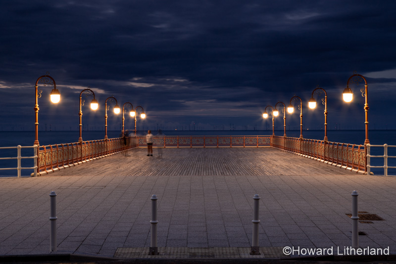 New Colwyn Bay pier at night, North Wales coast