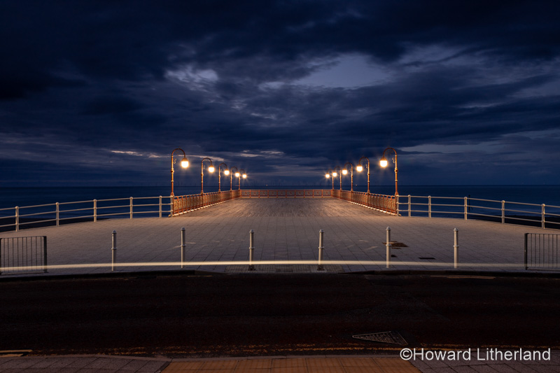 New Colwyn Bay pier at night, North Wales coast