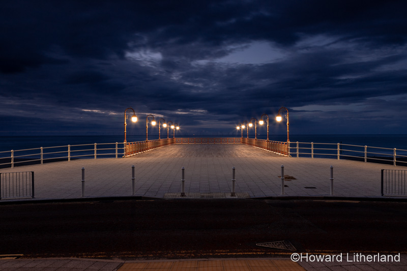 New Colwyn Bay pier at night, North Wales coast