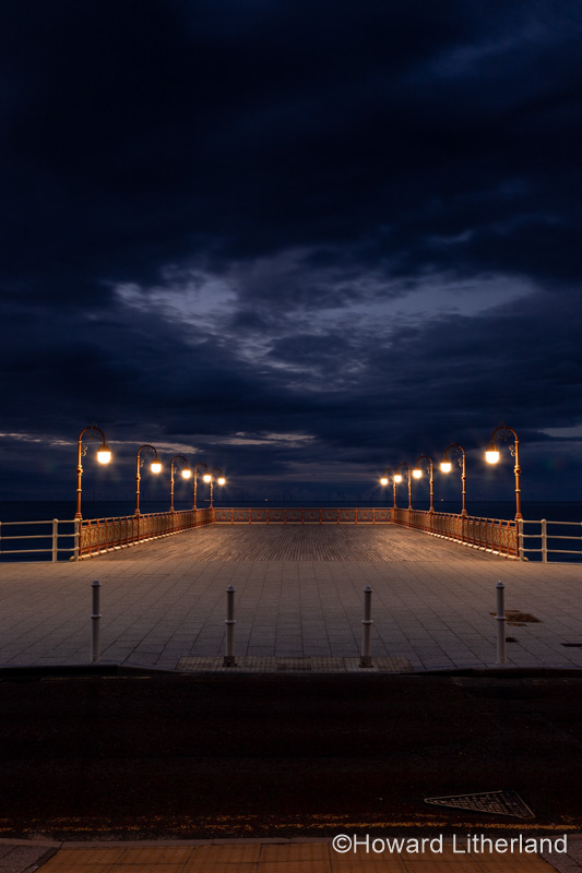 New Colwyn Bay pier at night, North Wales coast