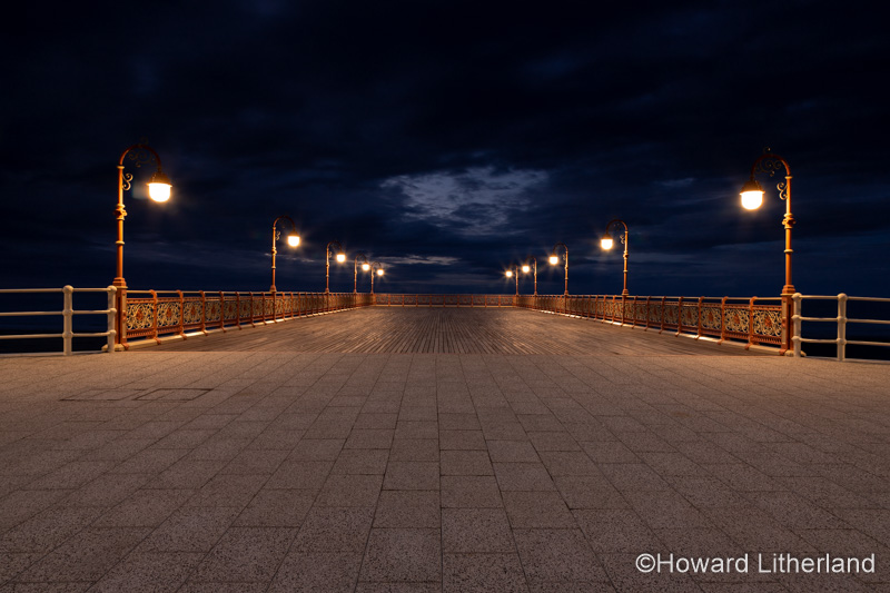New Colwyn Bay pier at night, North Wales coast