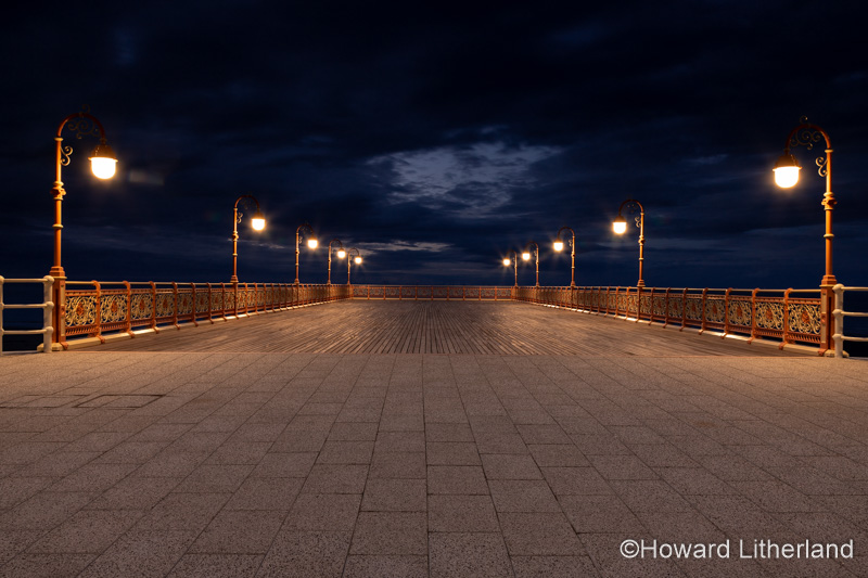 New Colwyn Bay pier at night, North Wales coast