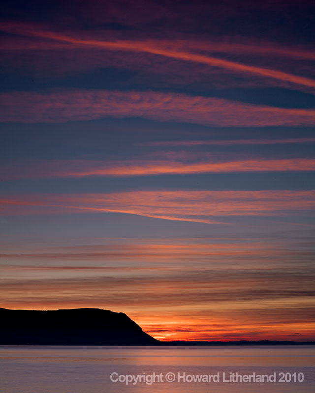 Aircraft contrails, Llandudno, North Wales