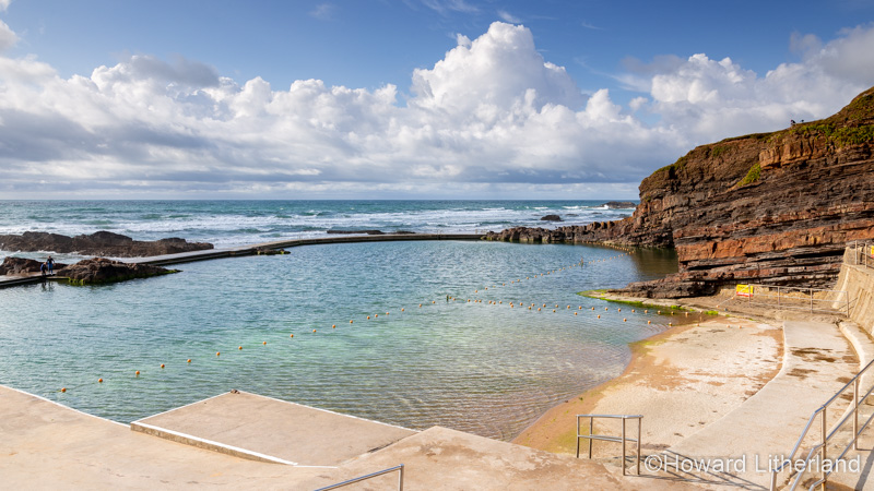 Outdoor swimming pool at Bude on the Atlantic coast of North Cornwall