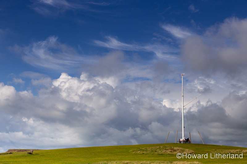 Mast on a hill at Bude on the North Cornwall coast