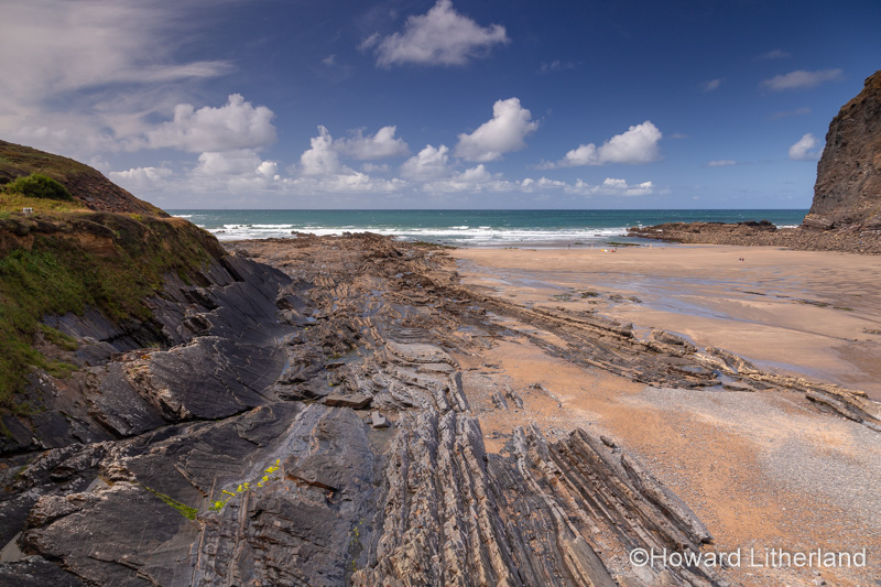 Crackington Haven beach on the north coast of Cornwall, England