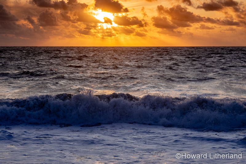 Sunset on the north Cornwall coast at Crackington Haven