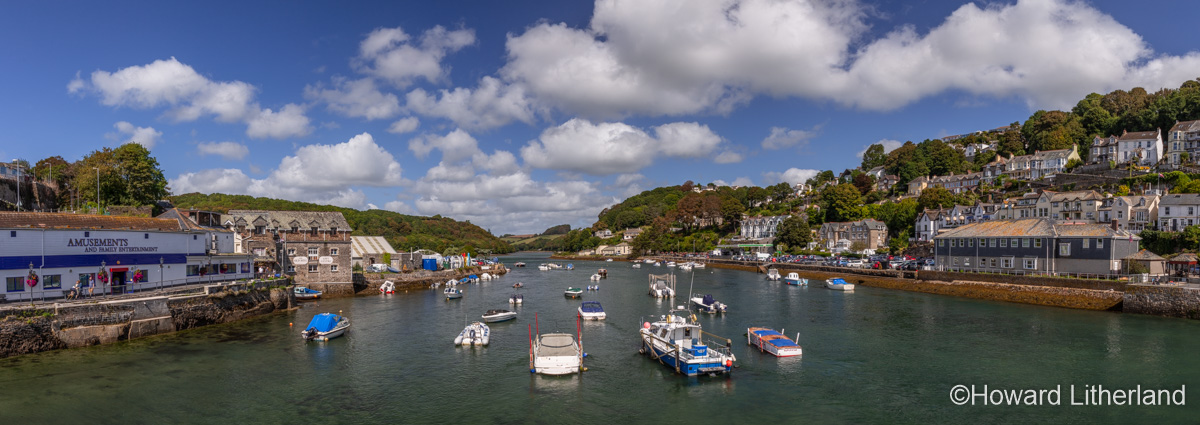 Panoramic view of Looe harbour, Cornwall, England