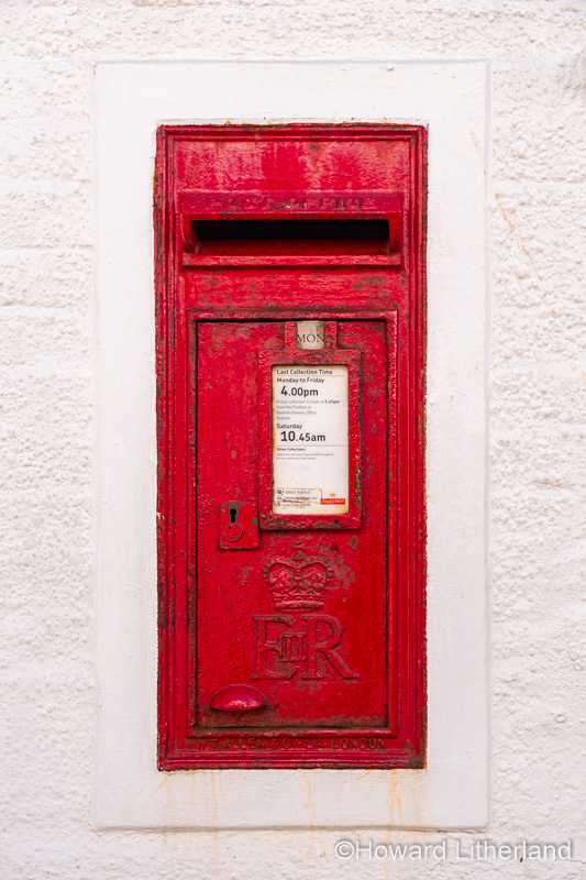 Old red letterbox at Port Isaac, Cornwall, England