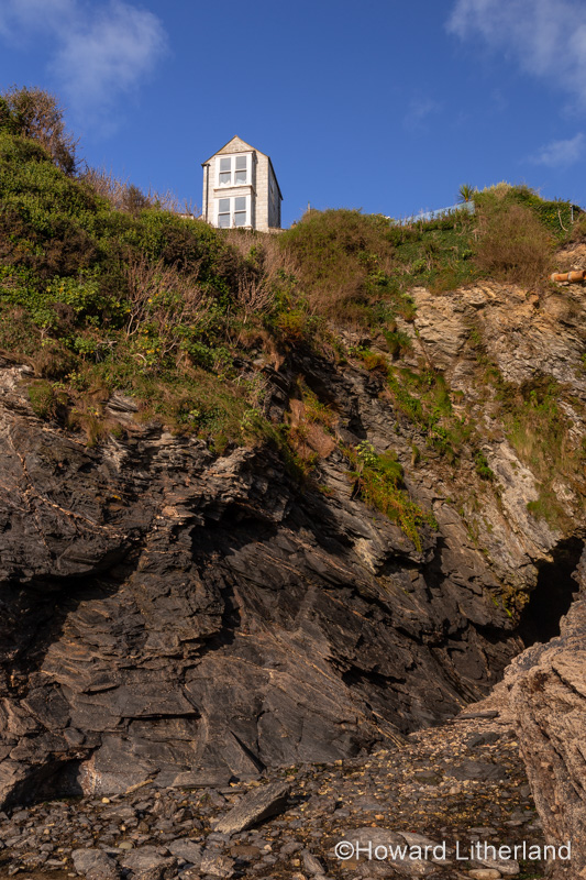 House on a cliff at Port Isaac, Cornwall, England