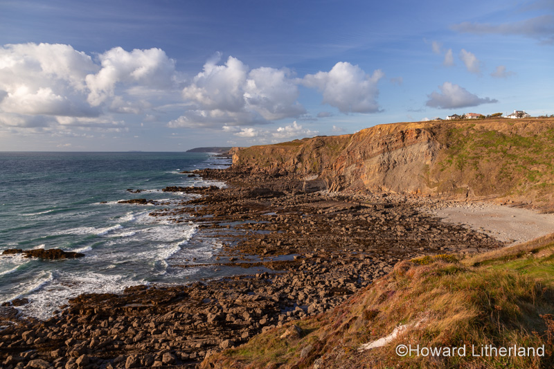 Atlantic coastline of Cornwall, England at Widemouth Bay