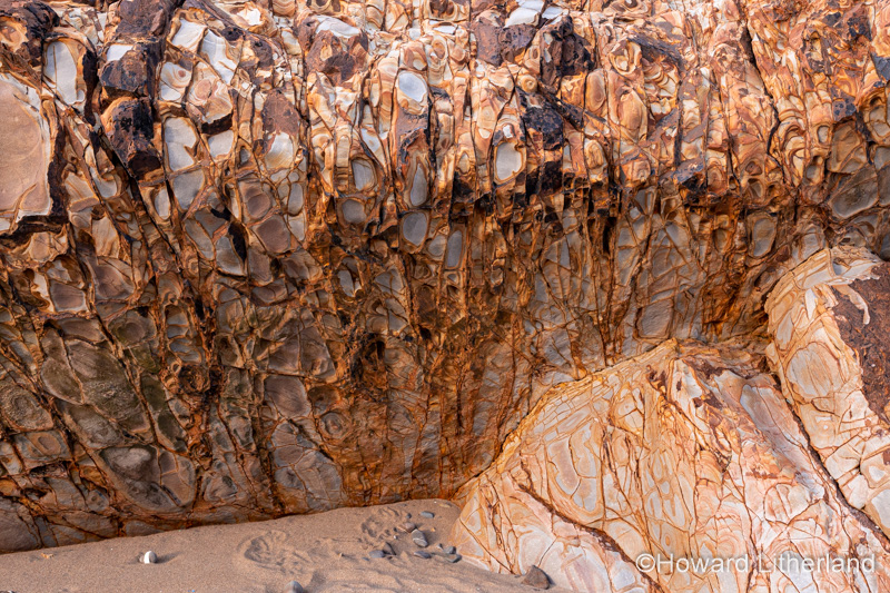 Mudstone and sandstone at Widemouth Bay on the atlantic coast of north Cornwall
