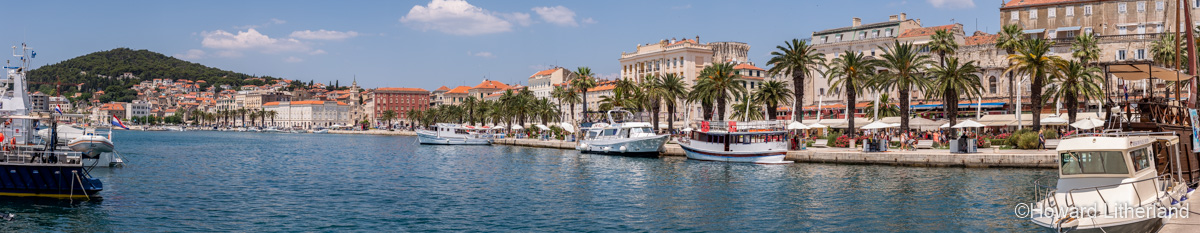 Panoramic view of Split harbour on the Adriatic coast of Croatia