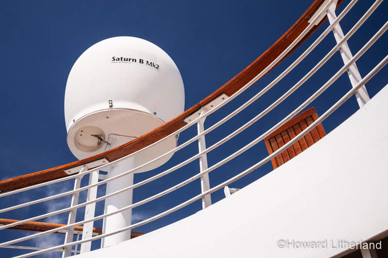 Radar radome on a cruise ship