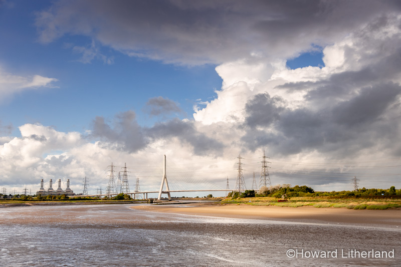 Suspension bridge over the river Dee at Queensferry, Deeside, North Wales